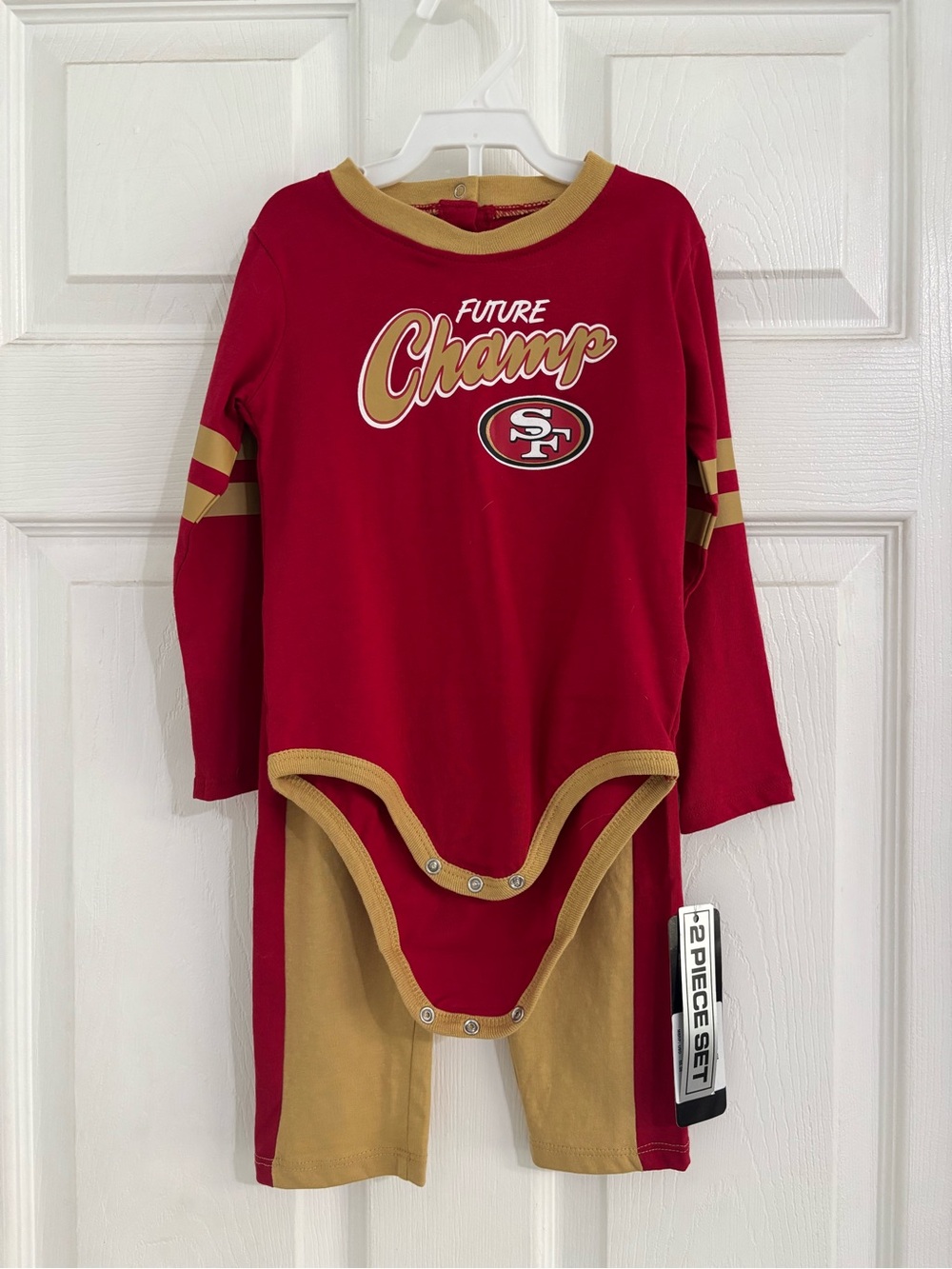 NFL 49ers Red and Gold 'Future Champ' Baby One-Piece 24M